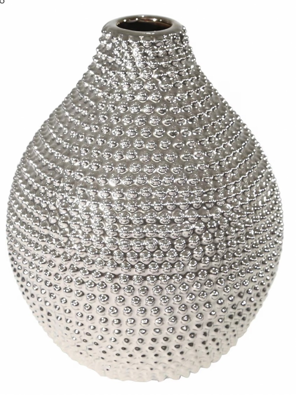 Sagebrook Metallic Silver Textured Ceramic Vase